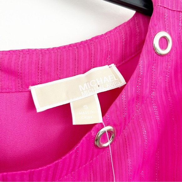 NEW Michael Michael Kors $175 Capsule Tie Front Ruffled High Low Satin Dress S - Picture 6 of 6